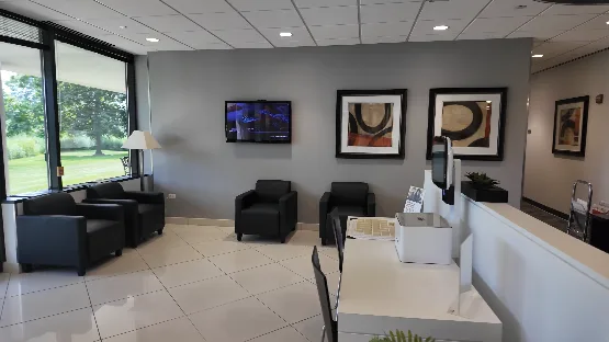 Lounge and reception area at Regus Lake Forest